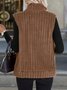 Women Plain Sleeveless Casual Autumn Daily Vest Outerwear