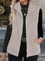 Women Plain Sleeveless Casual Autumn Daily Vest Outerwear
