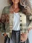 Women Abstract Crew Neck Long Sleeve Vintage Daily Spring/Fall Cardigan