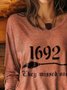 Women Halloween Crew Neck Jersey Long Sleeve Casual Daily Spring/Fall T-shirt