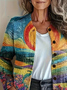 Women Abstract Crew Neck Long Sleeve Vintage Daily Spring/Fall Cardigan