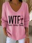 Women Festival V Neck Three Quarter Sleeve Vintage Holiday Spring/Fall T-shirt