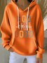 Women Text Letters Hooded Cotton Long Sleeve Vintage Holiday Spring/Fall Hoodie