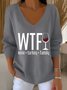 Women Festival V Neck Three Quarter Sleeve Vintage Holiday Spring/Fall T-shirt