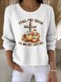 Women Floral Crew Neck Cotton Long Sleeve Vintage Holiday Spring/Fall Sweater