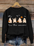 Women Halloween Crew Neck Long Sleeve Casual Holiday Spring/Fall Sweatshirt