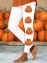 Women Halloween (pumpkin) Casual Leggings Daily All Season Slim Fit Pants