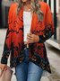 Women Halloween Cotton V Neck Long Sleeve Vintage Spring/Fall Holiday Kimono Outerwear