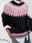 Women Abstract Crew Neck Long Sleeve Casual Daily Spring/Fall Sweater