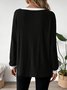 Women Plain Crew Neck Cotton Long Sleeve Casual Daily Spring/Fall T-shirt