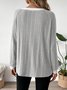 Women Plain Crew Neck Cotton Long Sleeve Casual Daily Spring/Fall T-shirt