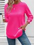 Women Plain Crew Neck Long Sleeve Vintage Daily Spring/Fall Sweatshirt