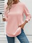Women Plain Crew Neck Long Sleeve Vintage Daily Spring/Fall Sweatshirt