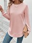 Women Plain Crew Neck Long Sleeve Vintage Daily Spring/Fall Sweatshirt