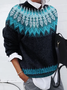 Women Abstract Crew Neck Long Sleeve Casual Daily Spring/Fall Sweater