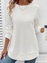 Women Plain Crew Neck Long Sleeve Vintage Daily Spring/Fall Sweatshirt