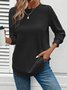 Women Plain Crew Neck Long Sleeve Vintage Daily Spring/Fall Sweatshirt