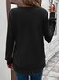 Women Plain Crew Neck Long Sleeve Vintage Daily Spring/Fall Sweatshirt