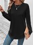 Women Plain Crew Neck Long Sleeve Vintage Daily Spring/Fall Sweatshirt