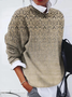 Women Ethnic Crew Neck Long Sleeve Casual Daily Spring/Fall Sweater