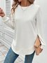 Women Plain Crew Neck Long Sleeve Vintage Daily Spring/Fall Sweatshirt