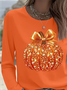 Women Halloween (pumpkin) Crew Neck Jersey Long Sleeve Casual Daily Spring/Fall T-shirt