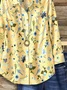 Women Floral Shirt Collar Long Sleeve Casual Daily Spring/Fall Shirt