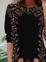 Women Floral Crew Neck Jersey Long Sleeve Casual Daily Spring/Fall T-shirt