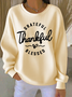 Women Text Letters Crew Neck Cotton Long Sleeve Casual Holiday Spring/Fall Sweatshirt