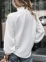 Women Geometric Stand Collar Long Sleeve Vintage Daily Spring/Fall T-shirt