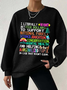 Women Text Letters Crew Neck Long Sleeve Casual Daily Spring/Fall Sweatshirt