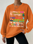 Women Text Letters Crew Neck Long Sleeve Casual Daily Spring/Fall Sweatshirt