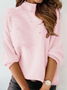 Women Plain Crew Neck Long Sleeve Street Daily Winter Sweater
