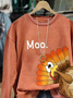 Women Turkey Crew Neck Long Sleeve Casual Daily Spring/Fall Sweatshirt