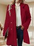 Women Plain Long Sleeve Casual Winter Daily Teddy Jacket Outerwear
