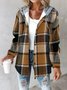Women Striped Stand Collar Bomber Jacket Long Sleeve Vintage Printing Spring/Fall Daily Jacket Outerwear