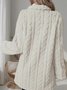 Women Plain Long Sleeve Casual Winter Daily Teddy Jacket Outerwear