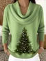 Women Plain Crew Neck Cotton Long Sleeve Casual Daily Spring/Fall Sweater