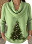 Women Plain Crew Neck Cotton Long Sleeve Casual Daily Spring/Fall Sweater