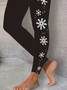 Women Christmas Jersey Casual Printing Leggings Daily All Season Legging