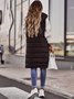 Women Plain Acetate Stand Collar Zip Up Hoodie Sleeveless Casual Split Joint Autumn Daily Vest Outerwear