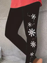 Women Christmas Jersey Casual Printing Leggings Daily All Season Legging
