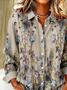 Women Floral Shirt Collar Long Sleeve Casual Daily Spring/Fall Shirt