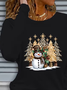 Women Christmas Snowman Crew Neck Jersey Long Sleeve Casual Daily Spring/Fall T-shirt