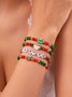Christmas Electroplating Snowflake Elk Christmas Bell Santa Claus Bracelet Fashionable And Versatile Christmas Crystal Rice Bead Bracelet Combination Set