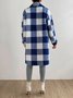 Women Plaid Shawl Collar Flannel Jacket Long Sleeve Casual Printing Winter Daily Coat Outerwear