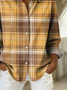 Women Plaid Shirt Collar Long Sleeve Casual Daily Spring/Fall Shirt