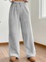 Women Plain Casual Split Joint Pant Daily Spring/Fall Wide Leg Pants