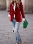 Women Plain Lapel Collar Long Sleeve Vintage Split Joint Spring/Fall Daily Blazer Outerwear