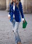 Women Plain Lapel Collar Long Sleeve Vintage Split Joint Spring/Fall Daily Blazer Outerwear